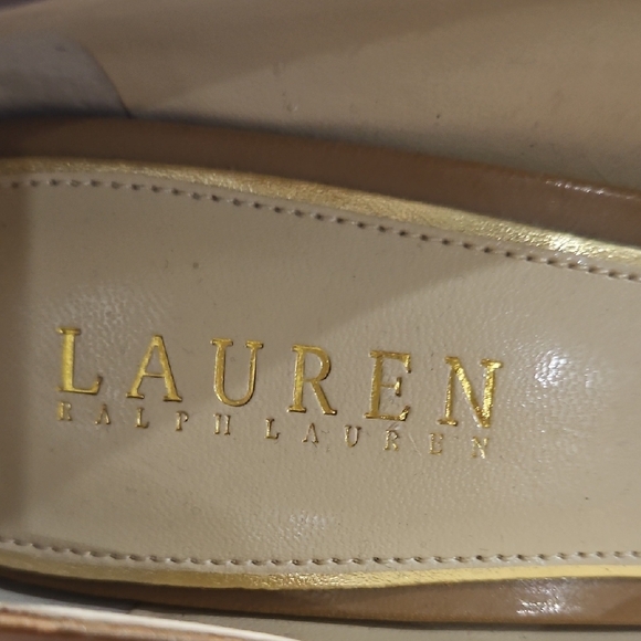 Lauren Ralph Lauren Tan Peep Toe Heels with Buckle - Picture 2 of 10